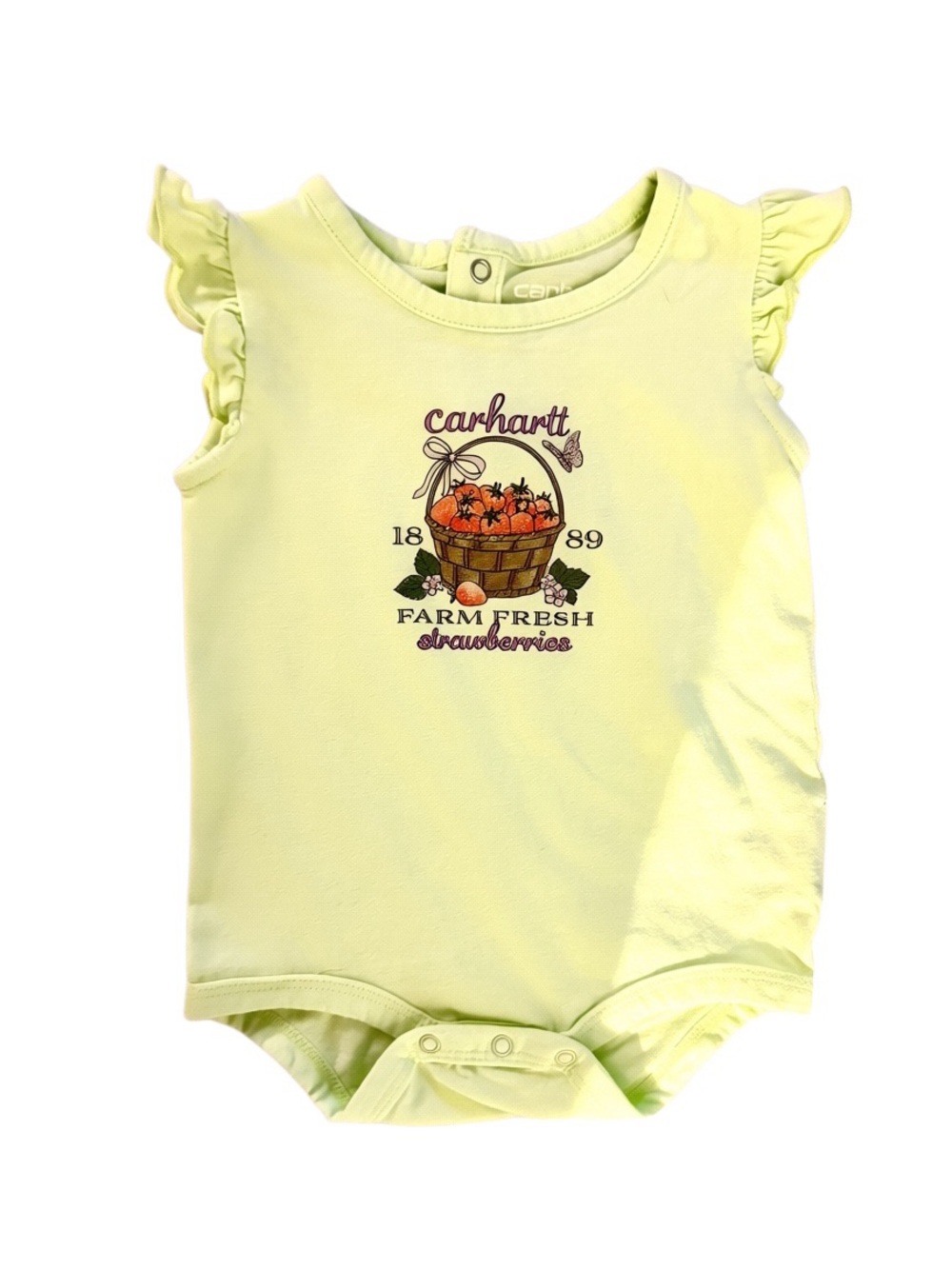 Carhartt Yellow Baby Strawberry Graphic Bodysuit 3 months